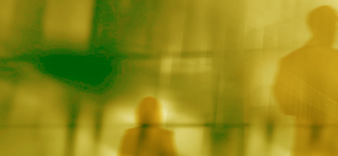 Yellow background with humans