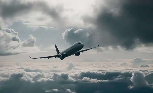 A plane flying in the sky