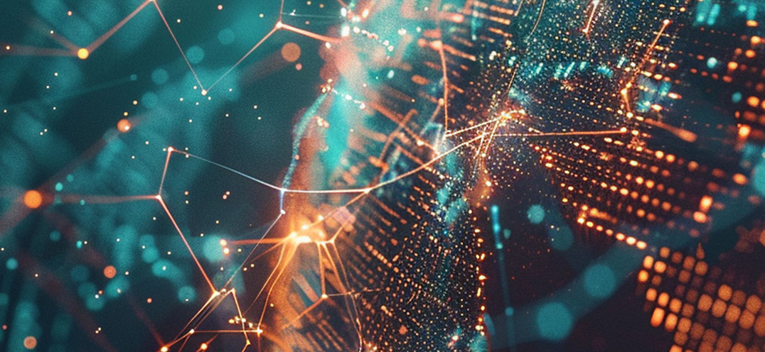 network around a world map