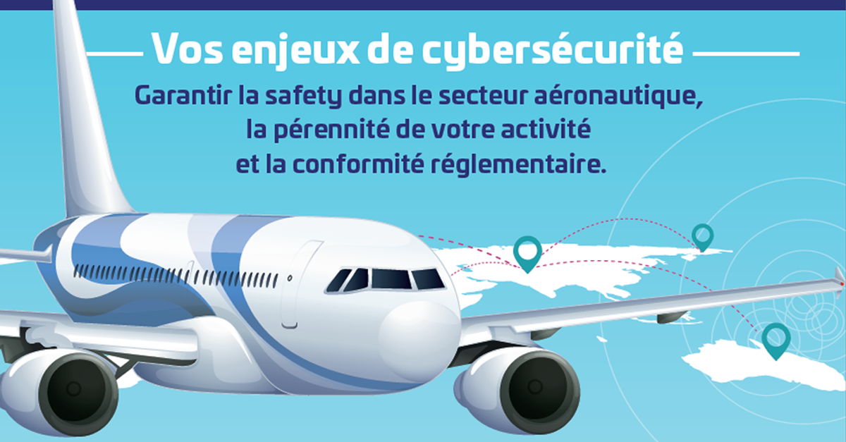 Un avion en vol avec un titre "sécurisez votre plan de vol numérique"