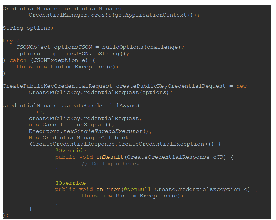 Generating a Passkey key pair