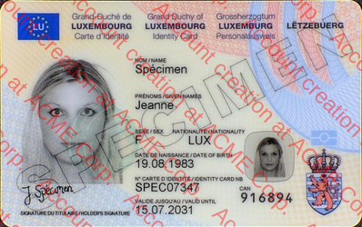 Figure 3 Tiled watermarking on an ID card.